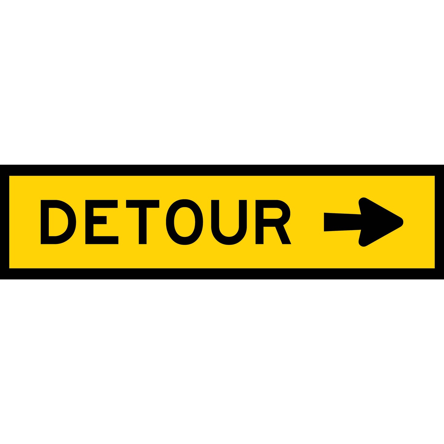 Detour (Arrow Right) Long Skinny Multi Message Traffic Sign