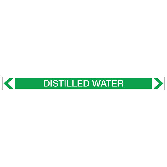 Water - Distilled Water - Pipe Marker Sticker