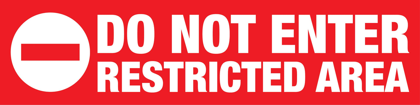 Do Not Enter Restricted Area - Landscape Corflute Toblerone Signs