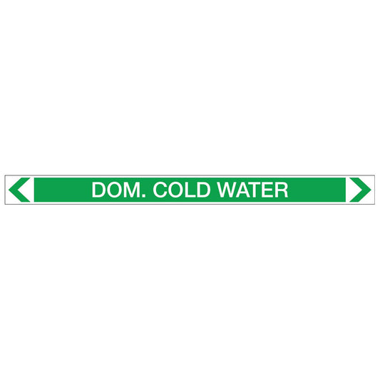 Water - Dom. Cold Water - Pipe Marker Sticker