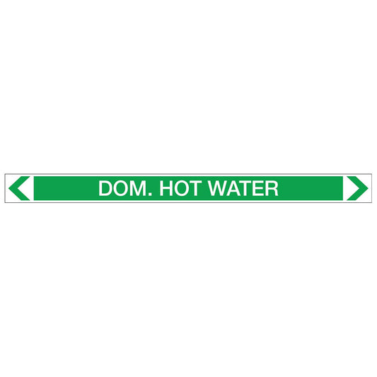 Water - Dom. Hot Water - Pipe Marker Sticker