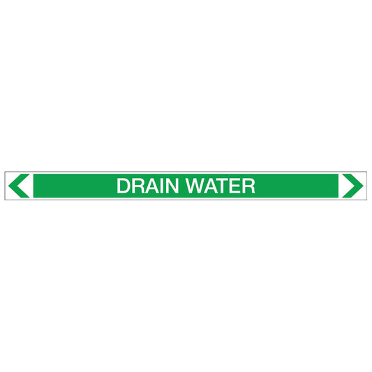 Water - Drain Water - Pipe Marker Sticker
