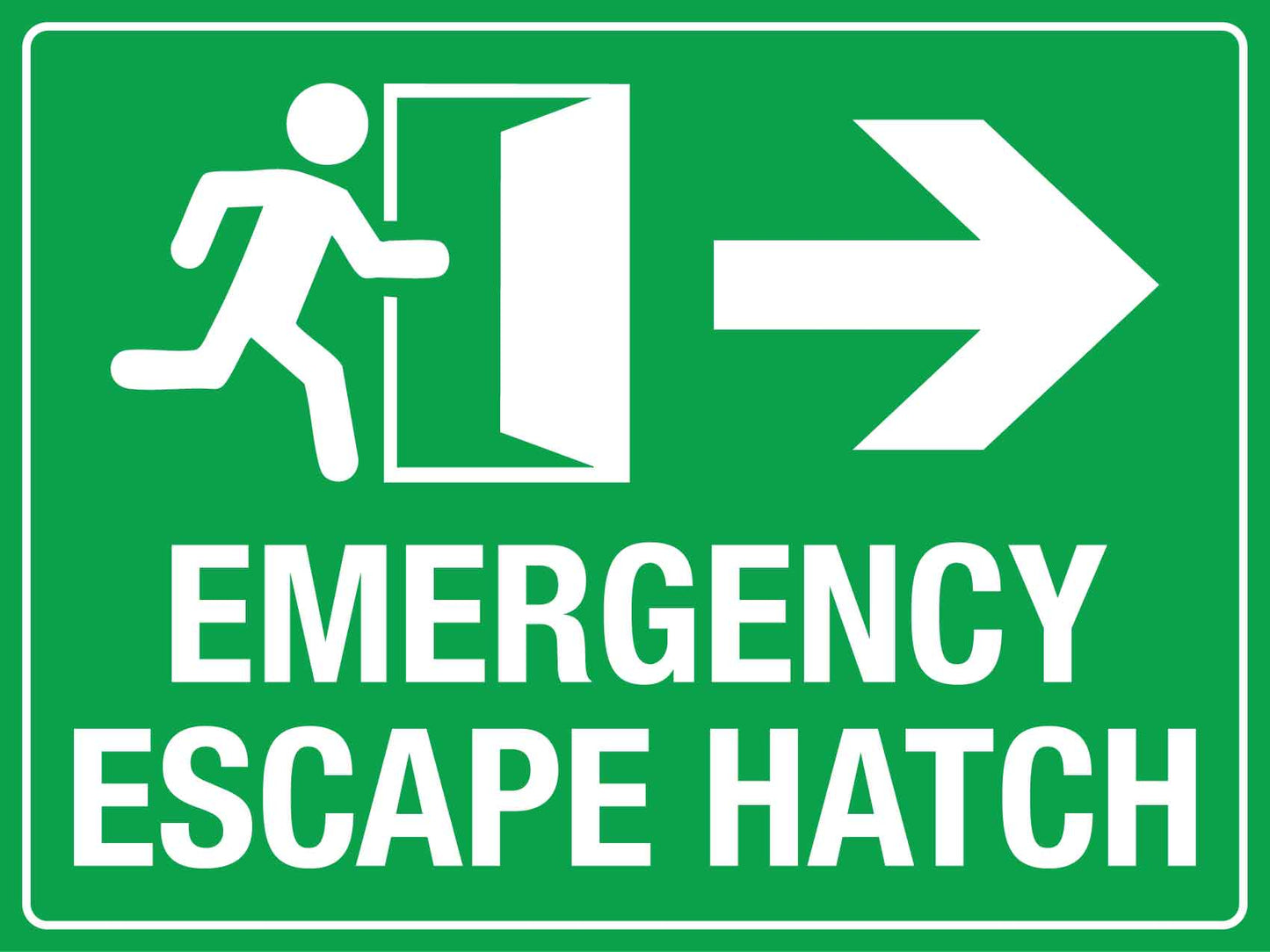 Emergency Escape Hatch Right Arrow Sign
