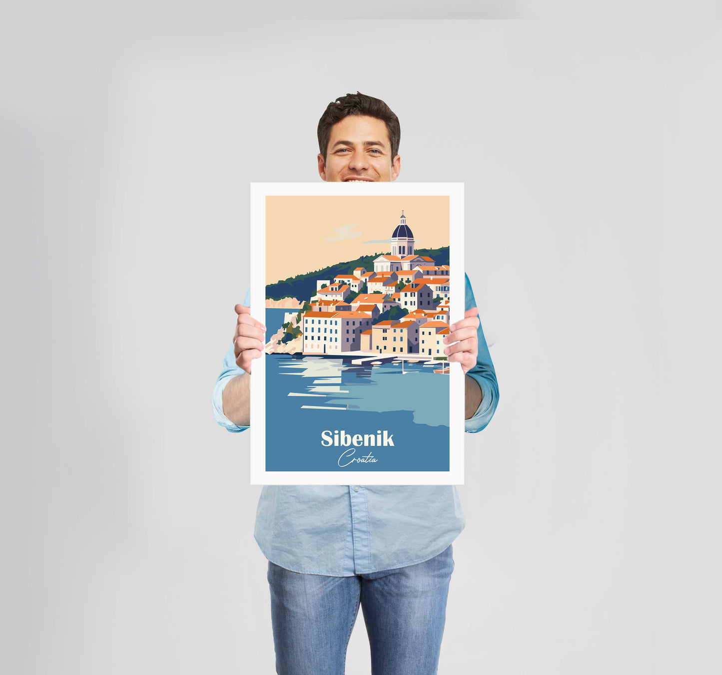 European Places Sibenik Poster Wall Art Prints