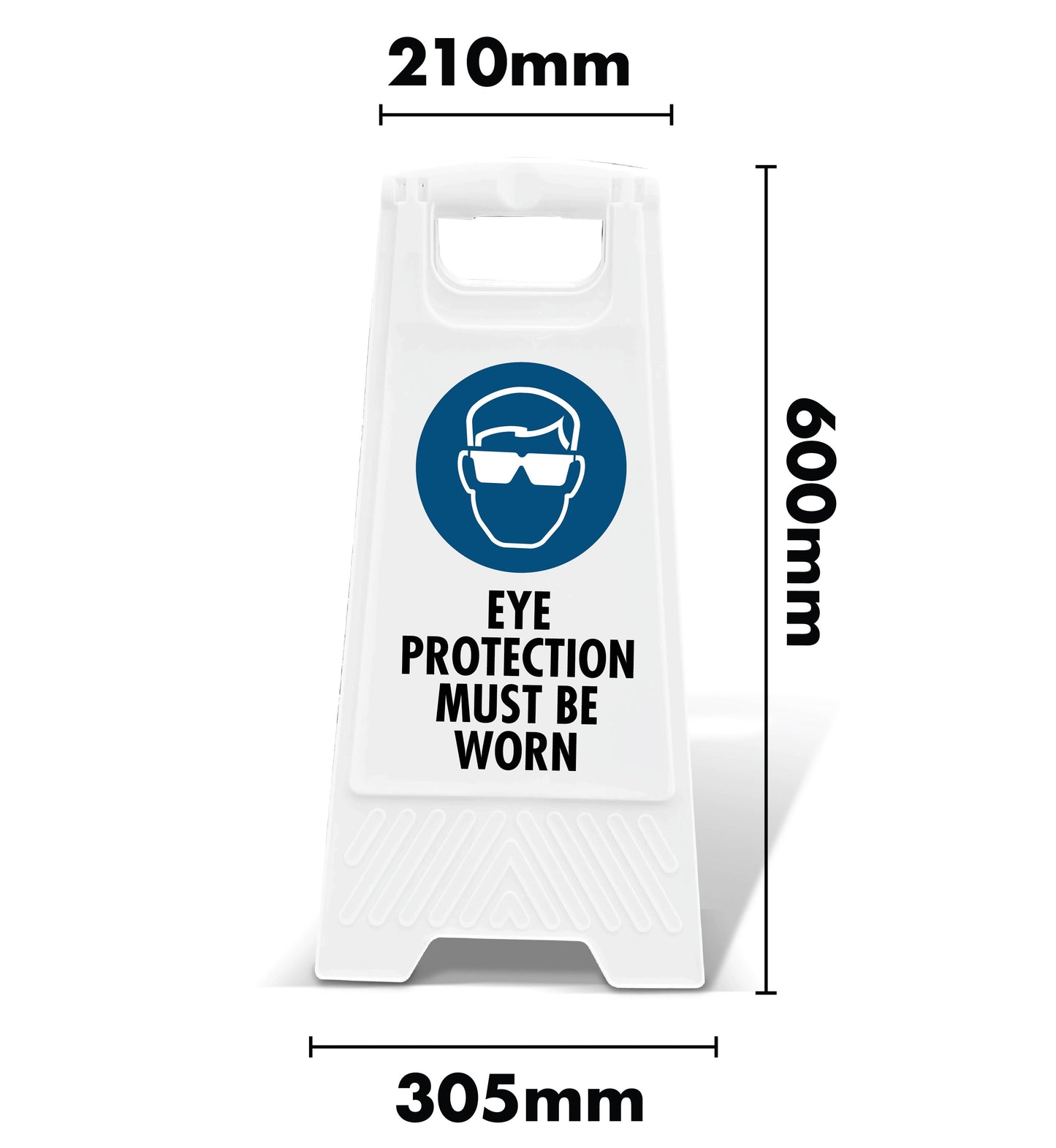 White A-Frame - Eye Protection Must Be Worn