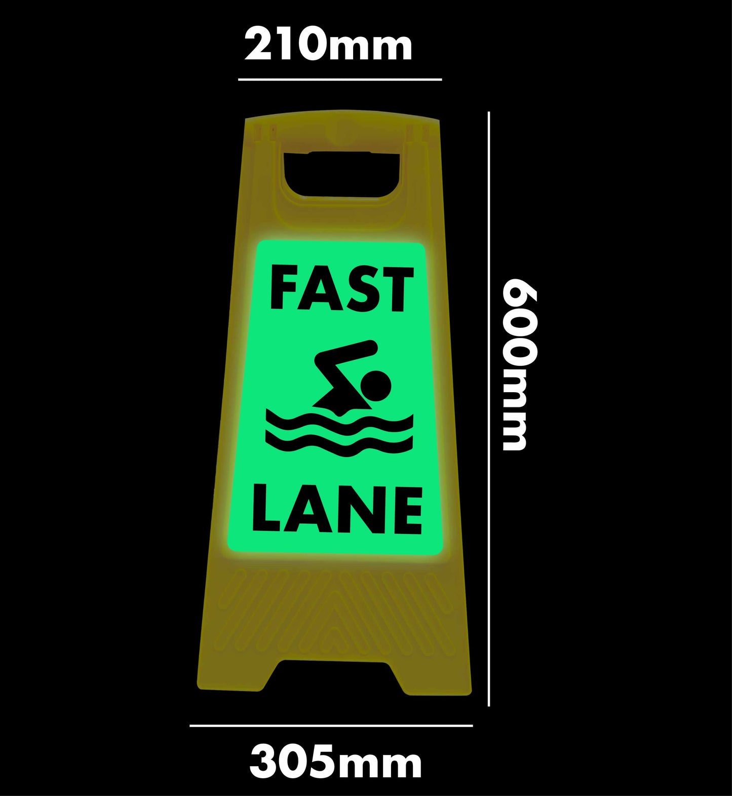 Glow In The Dark - Yellow A-Frame - Fast Lane