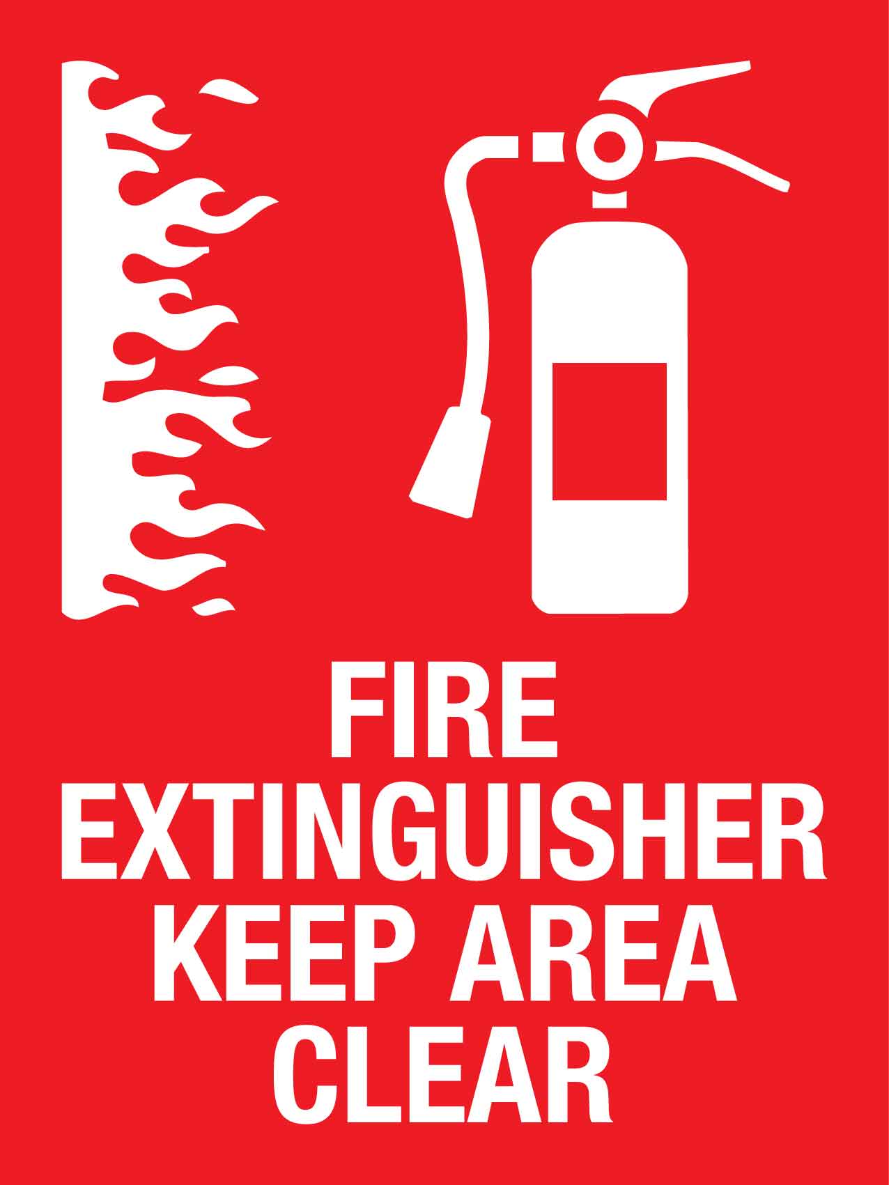 Fire Extinguisher Keep Area Clear Sign