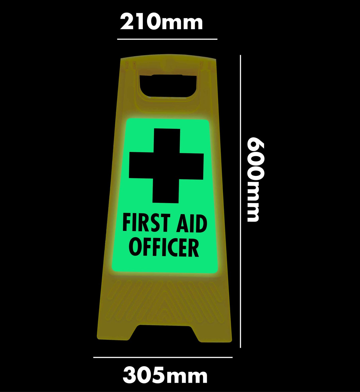 Glow In The Dark - Yellow A-Frame - First Aid Officer