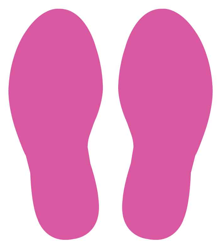 Footprint Floor Stickers Pink - Anti Slip