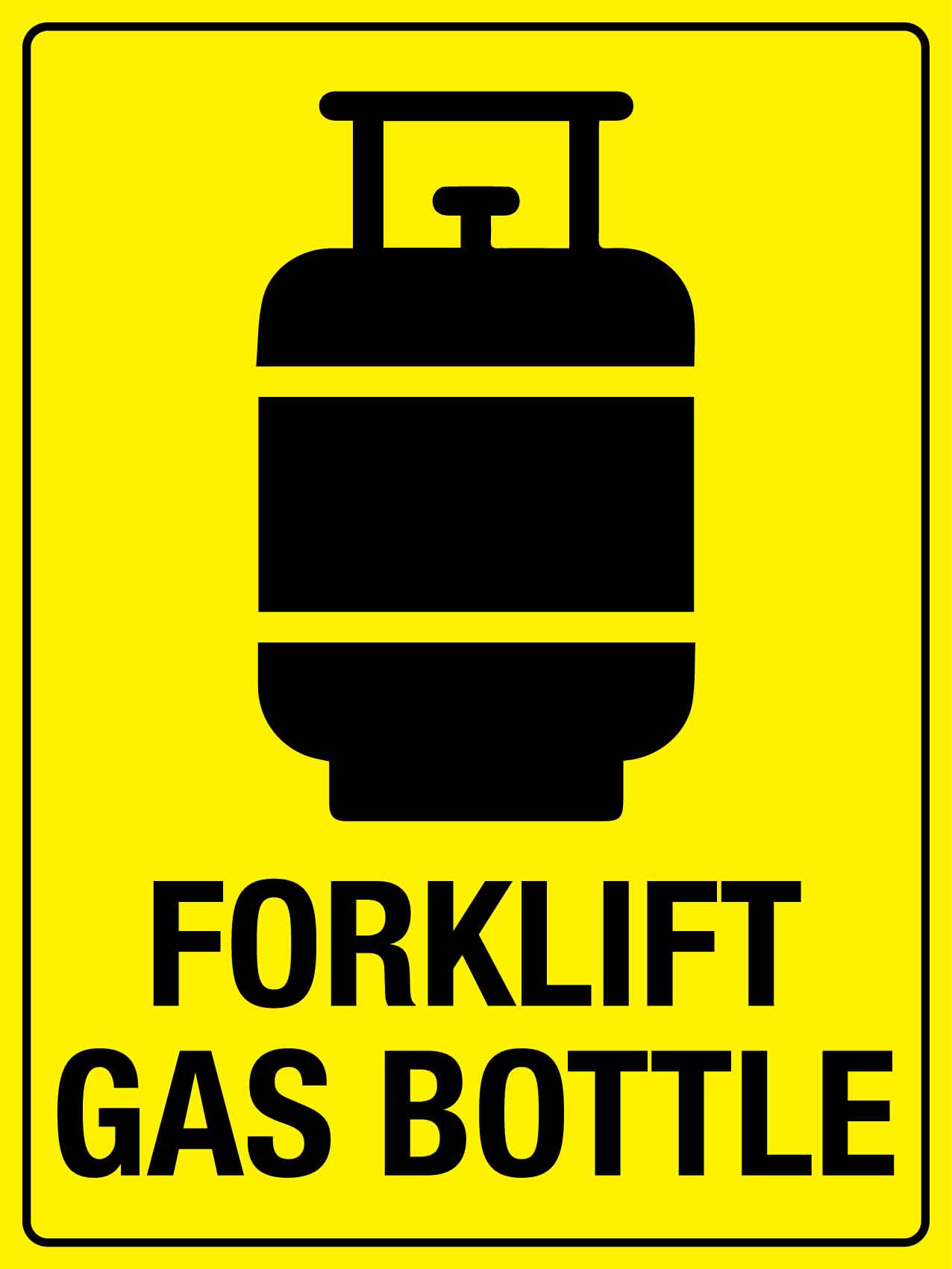 Forklift Gas Bottle Sign