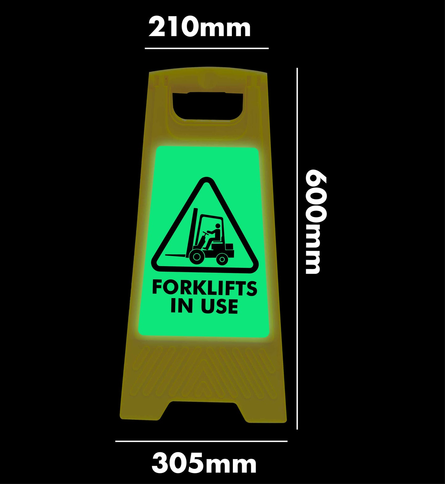 Glow In The Dark - Yellow A-Frame - Forklifts In Use