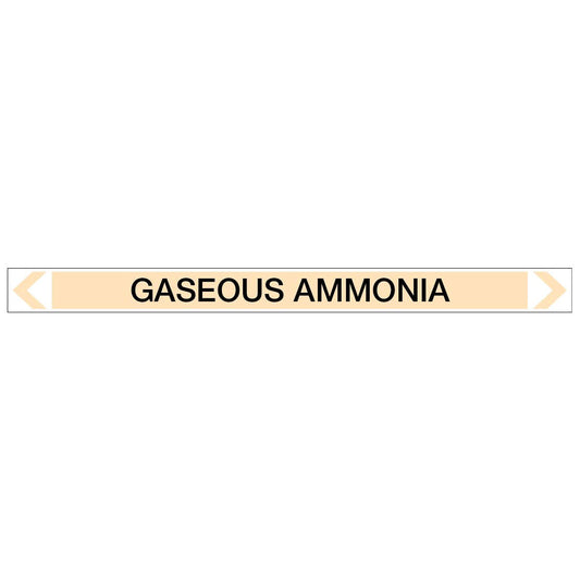 Gases - Gaseous Ammonia - Pipe Marker Sticker