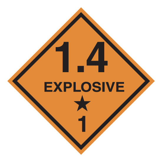 Hazchem CLASS 1 - EXPLOSIVE 1.4 - Sticker