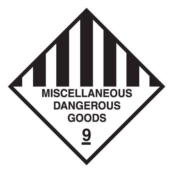 Hazchem CLASS 9 - MISCELLANEOUS DANGEROUS GOODS - Sticker