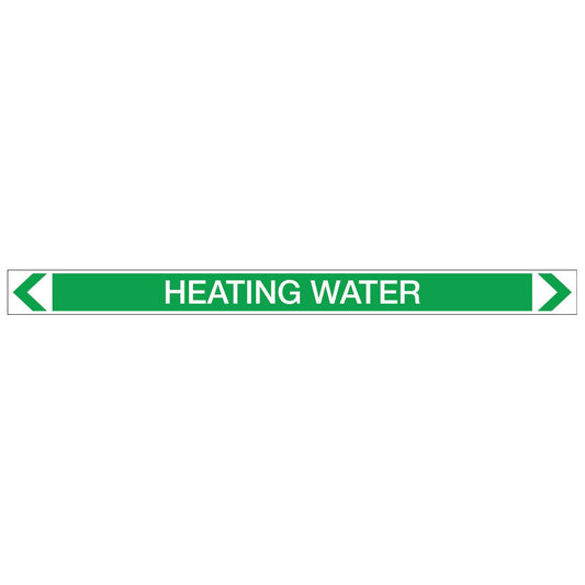 Water - Heating Water - Pipe Marker Sticker