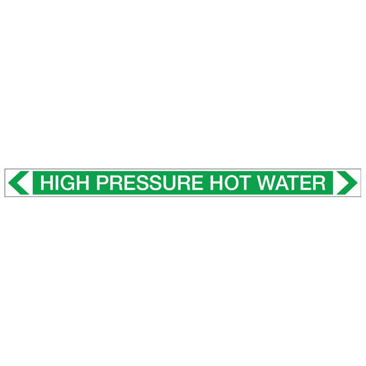 Water - High Pressure Hot Water - Pipe Marker Sticker