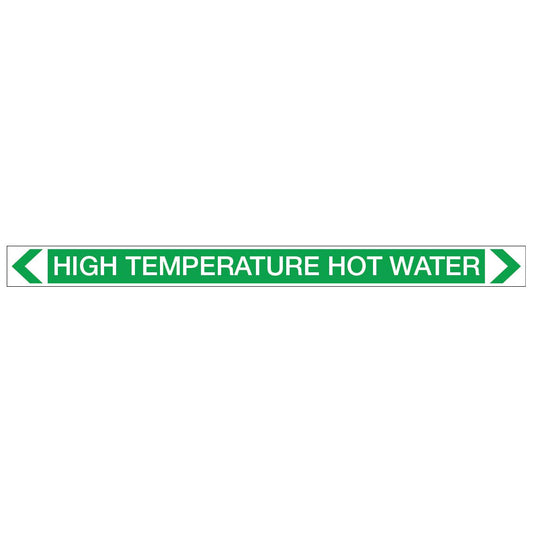Water - High Temperature Hot Water - Pipe Marker Sticker