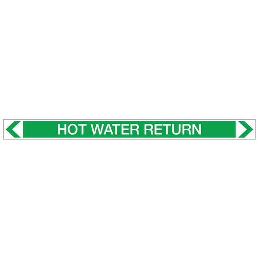 Water - Hot Water Return - Pipe Marker Sticker