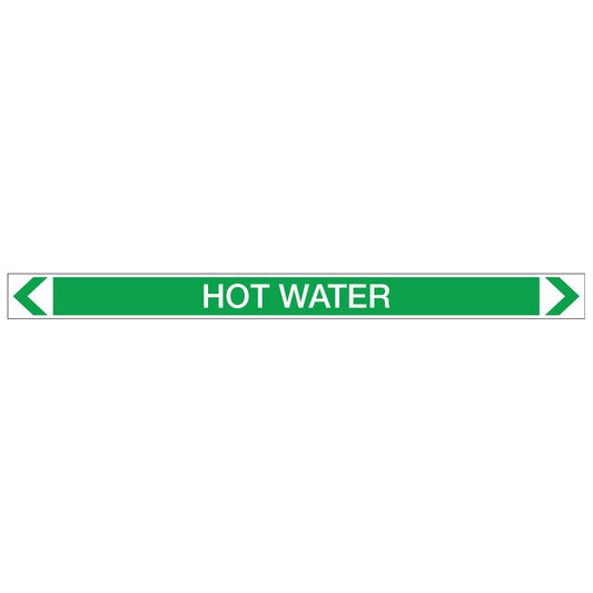 Water - Hot Water - Pipe Marker Sticker