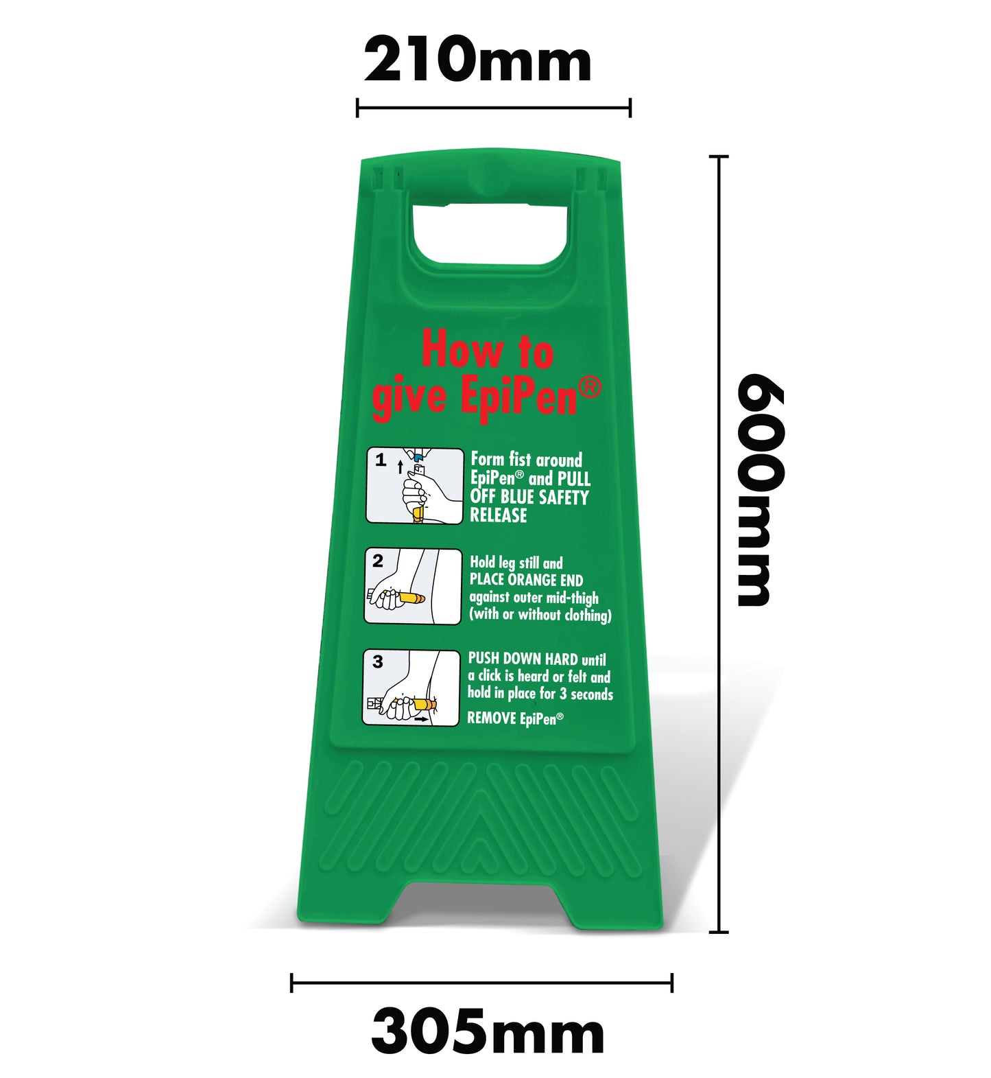 Green A-Frame - How To Give EpiPen