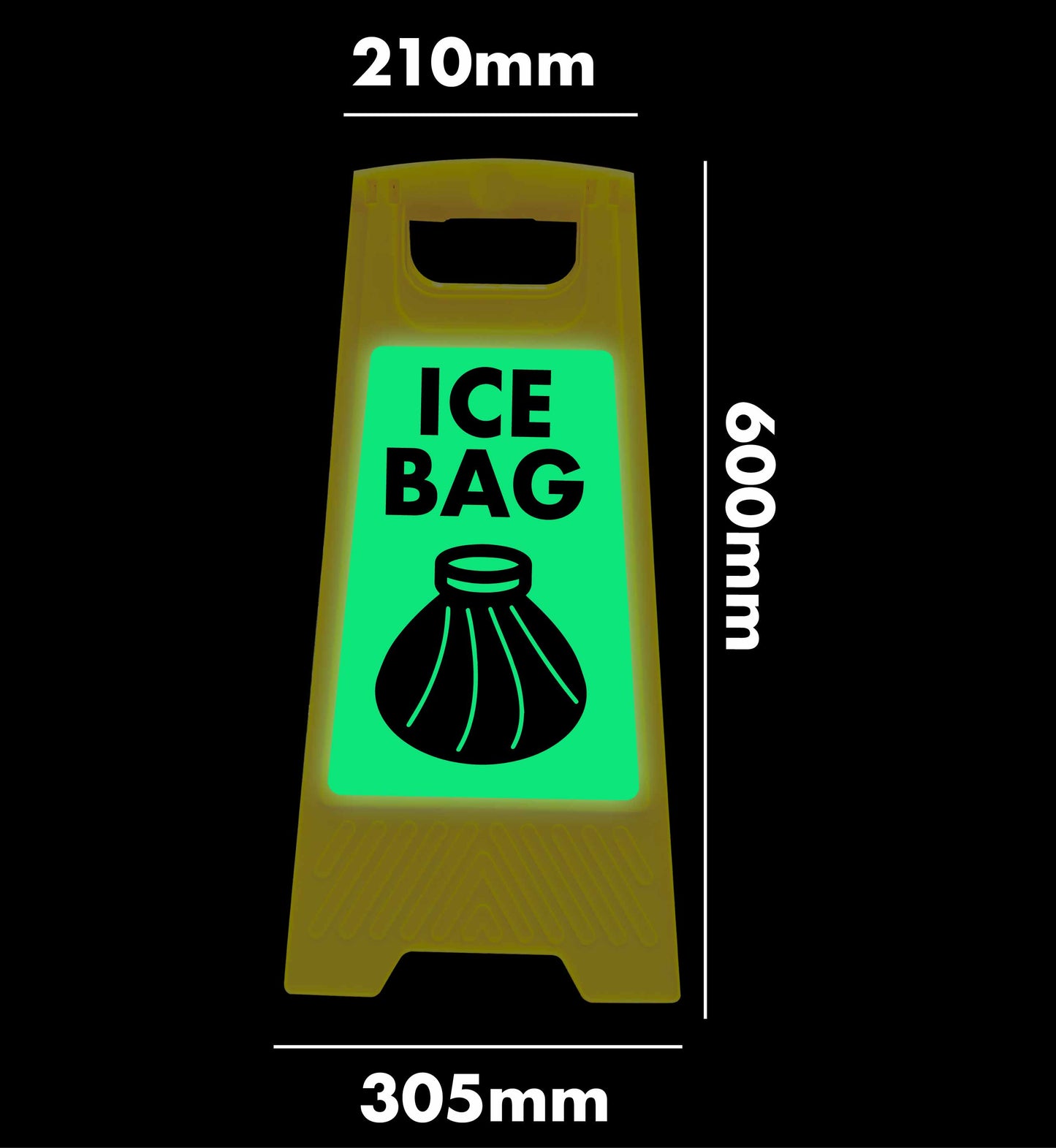 Glow In The Dark - Yellow A-Frame - Ice Bag