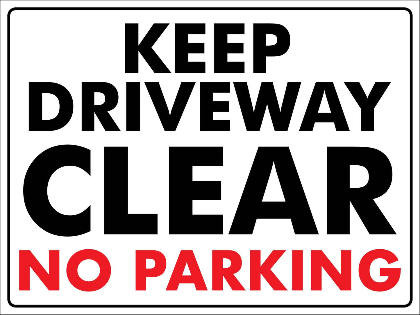 Keep Driveway Clear No Parking Large Bin Sticker