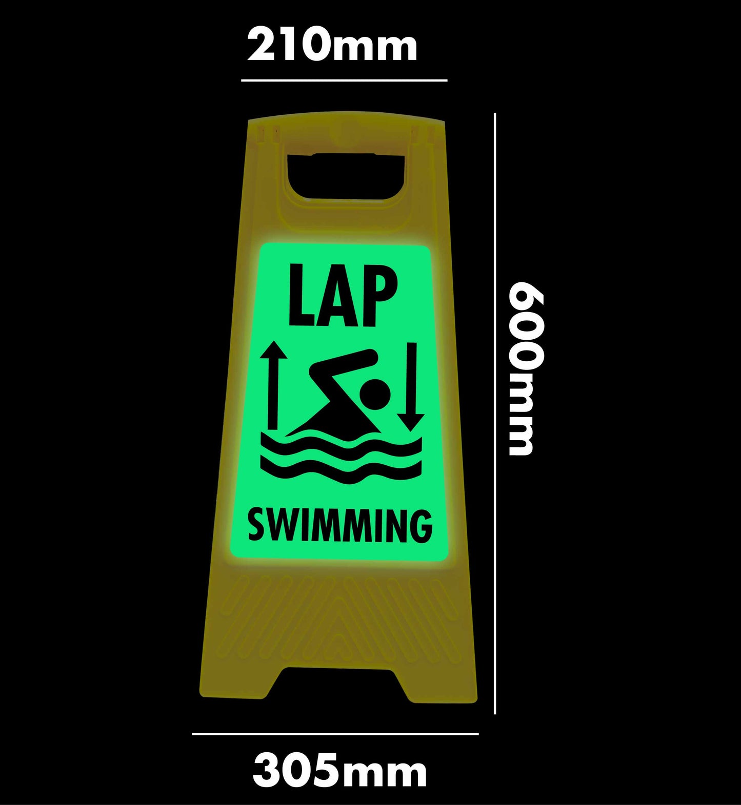 Glow In The Dark - Yellow A-Frame - Lap Swimming