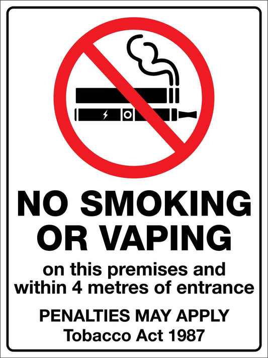 No Smoking Or Vaping On This Premises Sign
