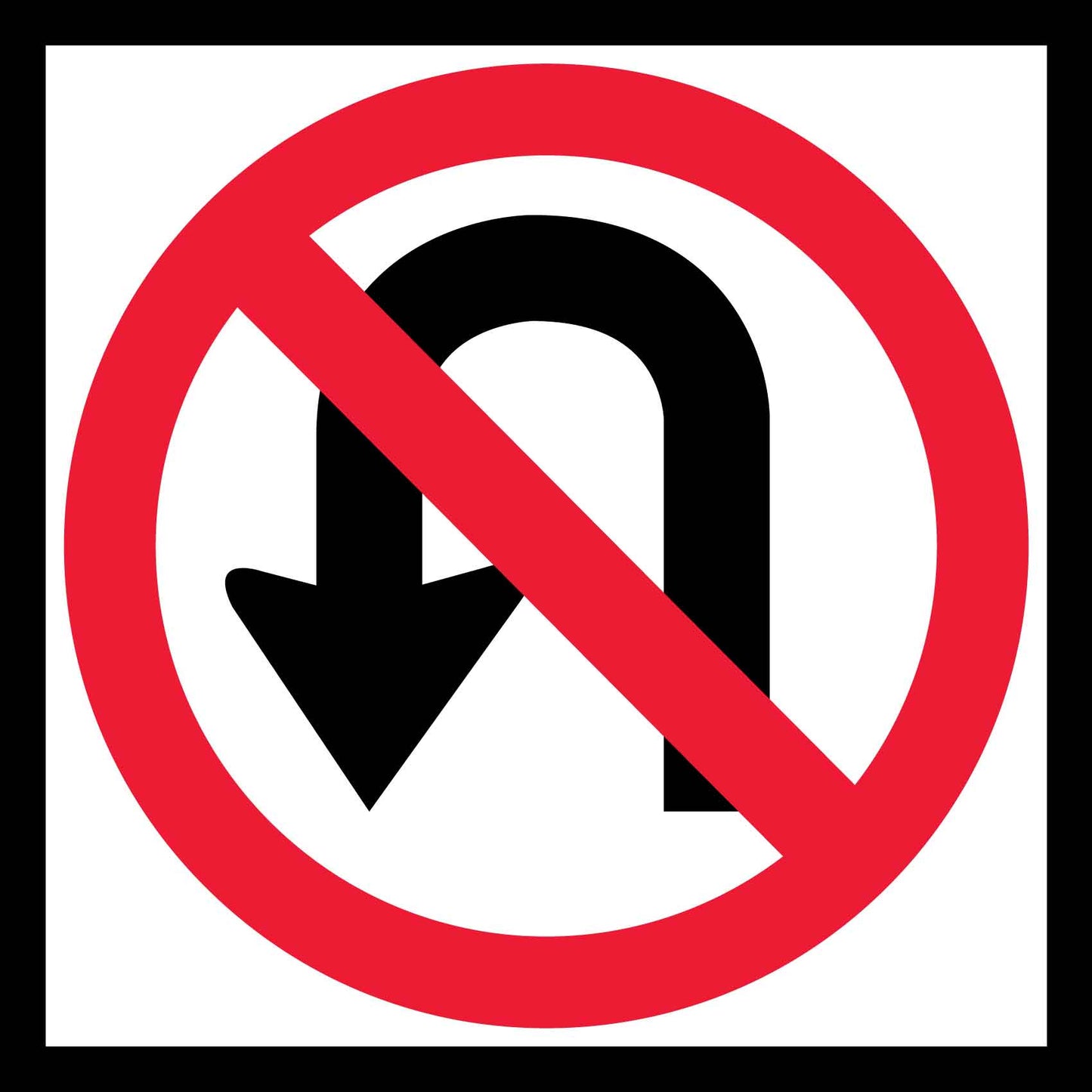 No U Turn Multi Message Traffic Sign