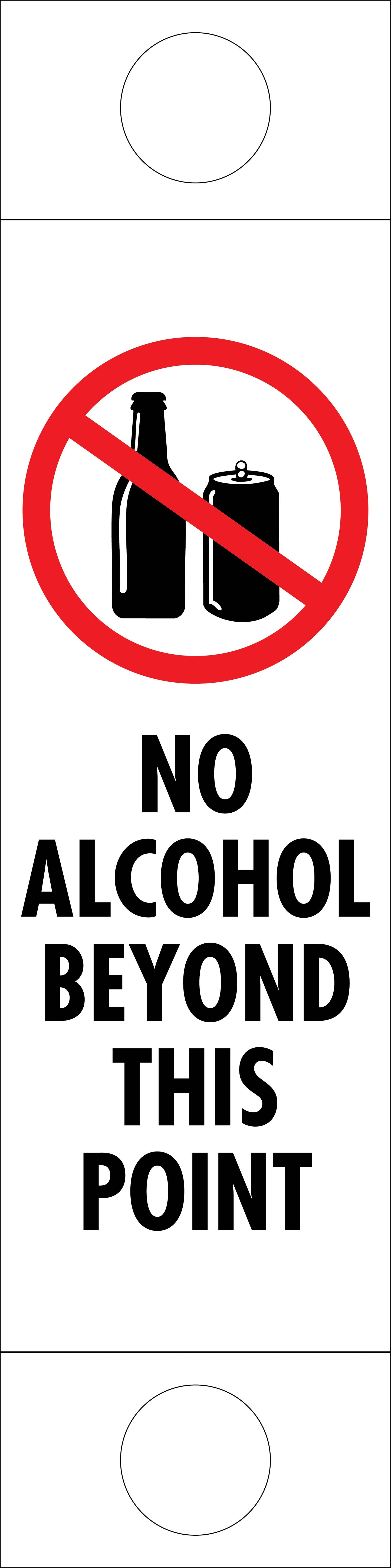 No Alcohol Beyond This Point - Corflute Bollard Traffic Signs