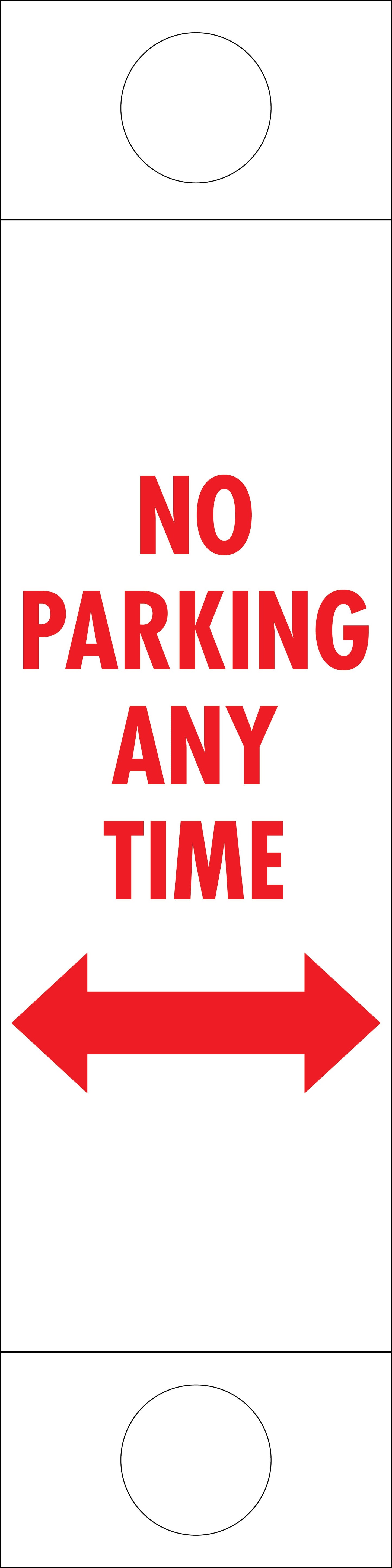 No Parking Any Time - Corflute Bollard Traffic Signs