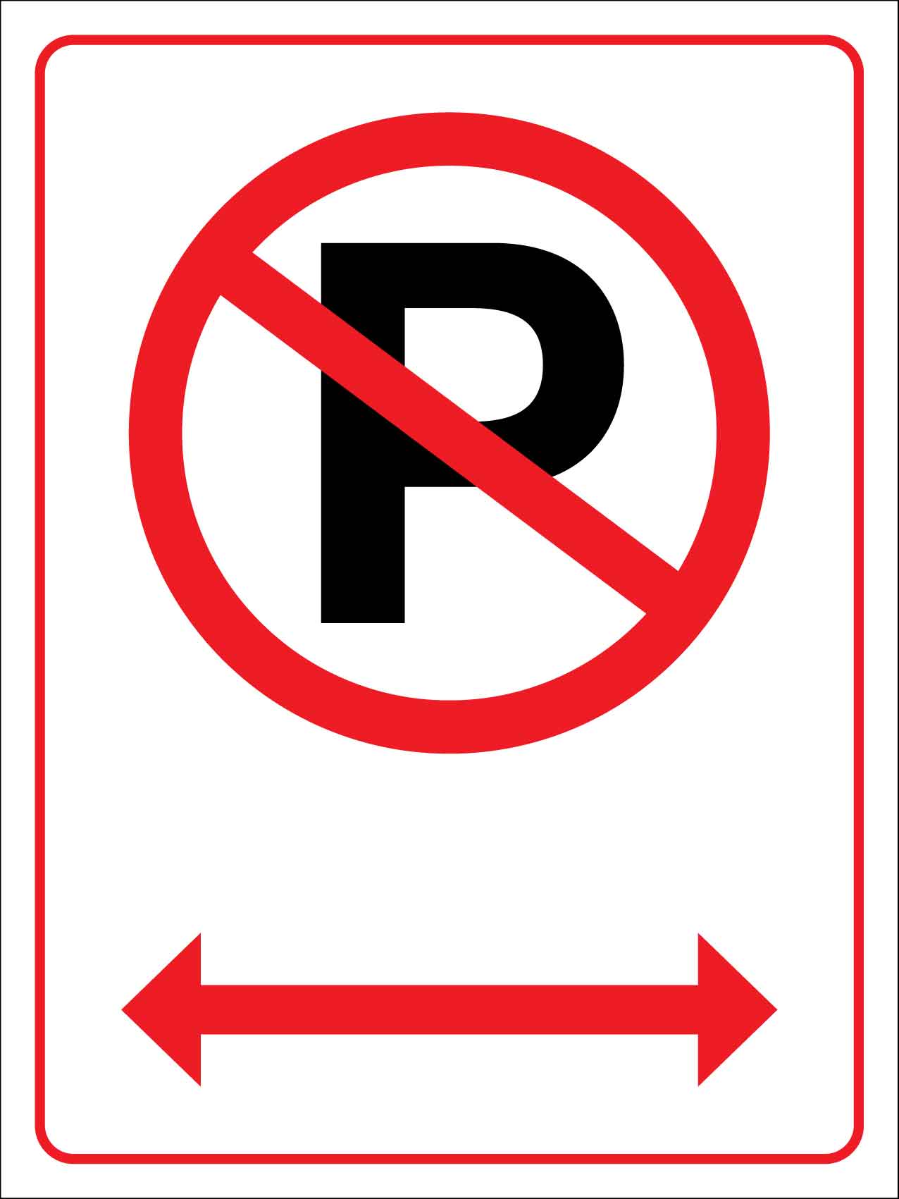 No Parking Left And Right Arrow Symbol Only Sign