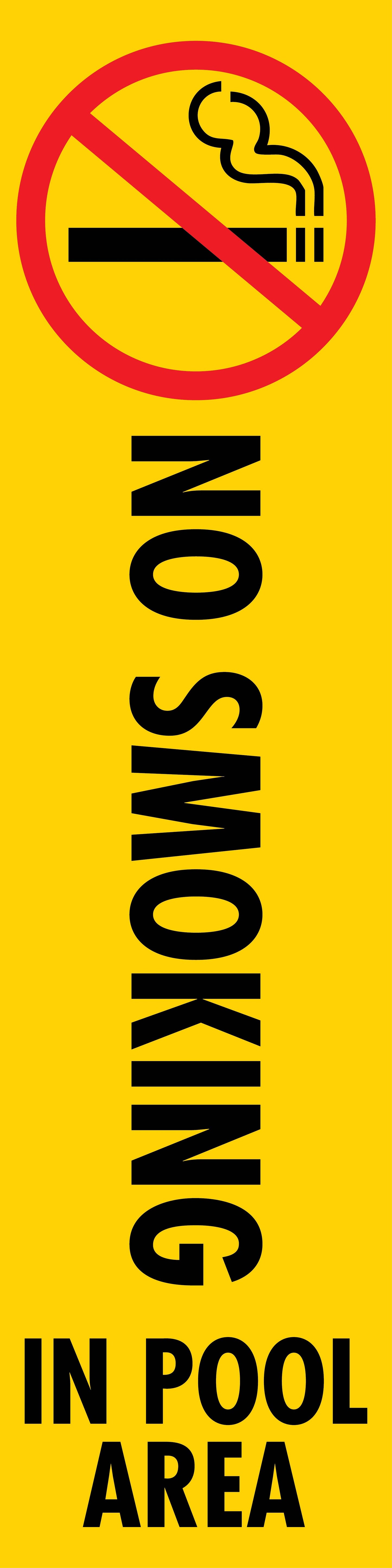 No Smoking In Pool Area - Corflute Bollard Cover