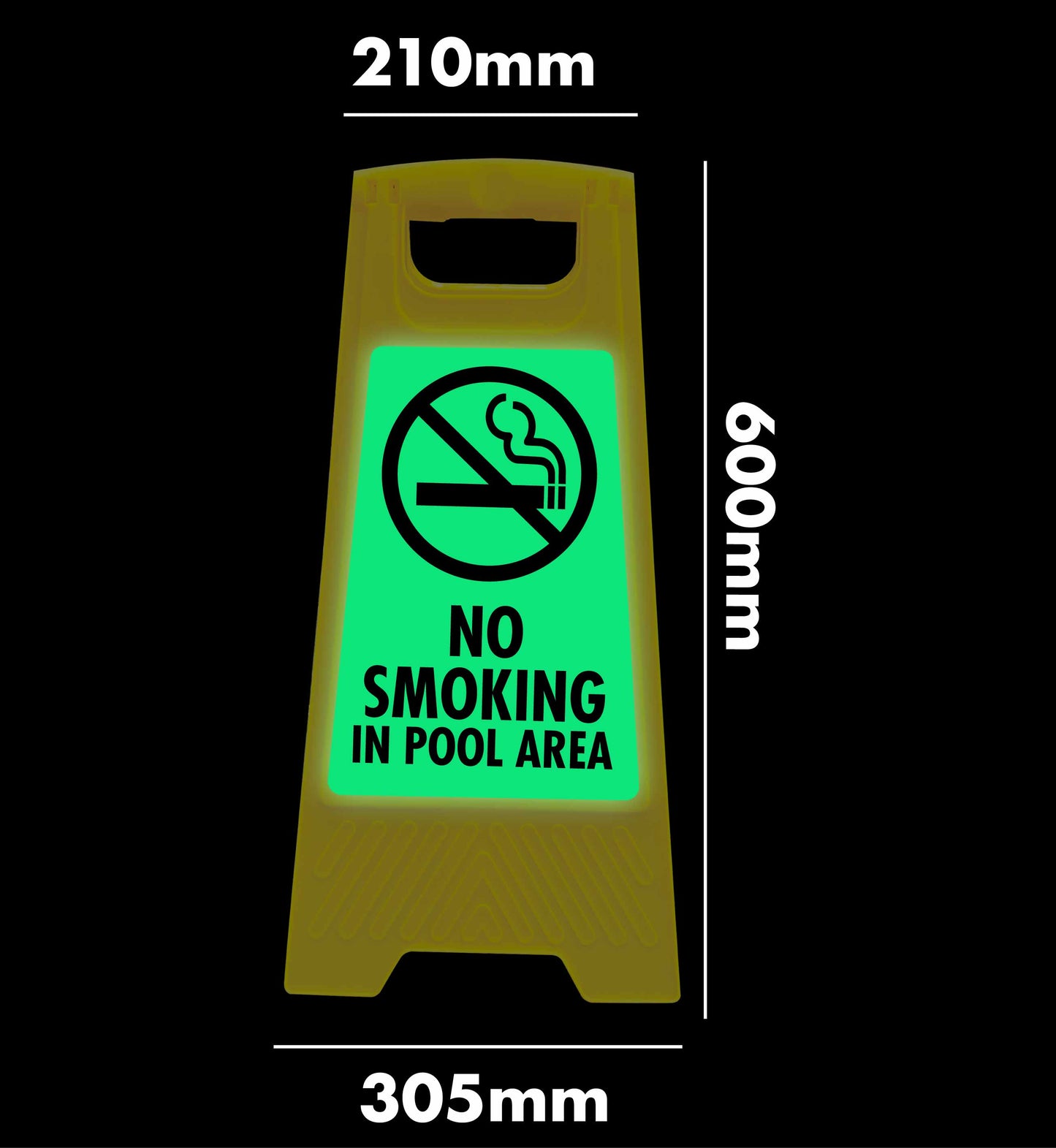 Glow In The Dark - Yellow A-Frame - No Smoking In Pool Area