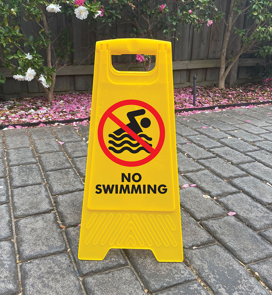 Yellow A-Frame - No Swimming