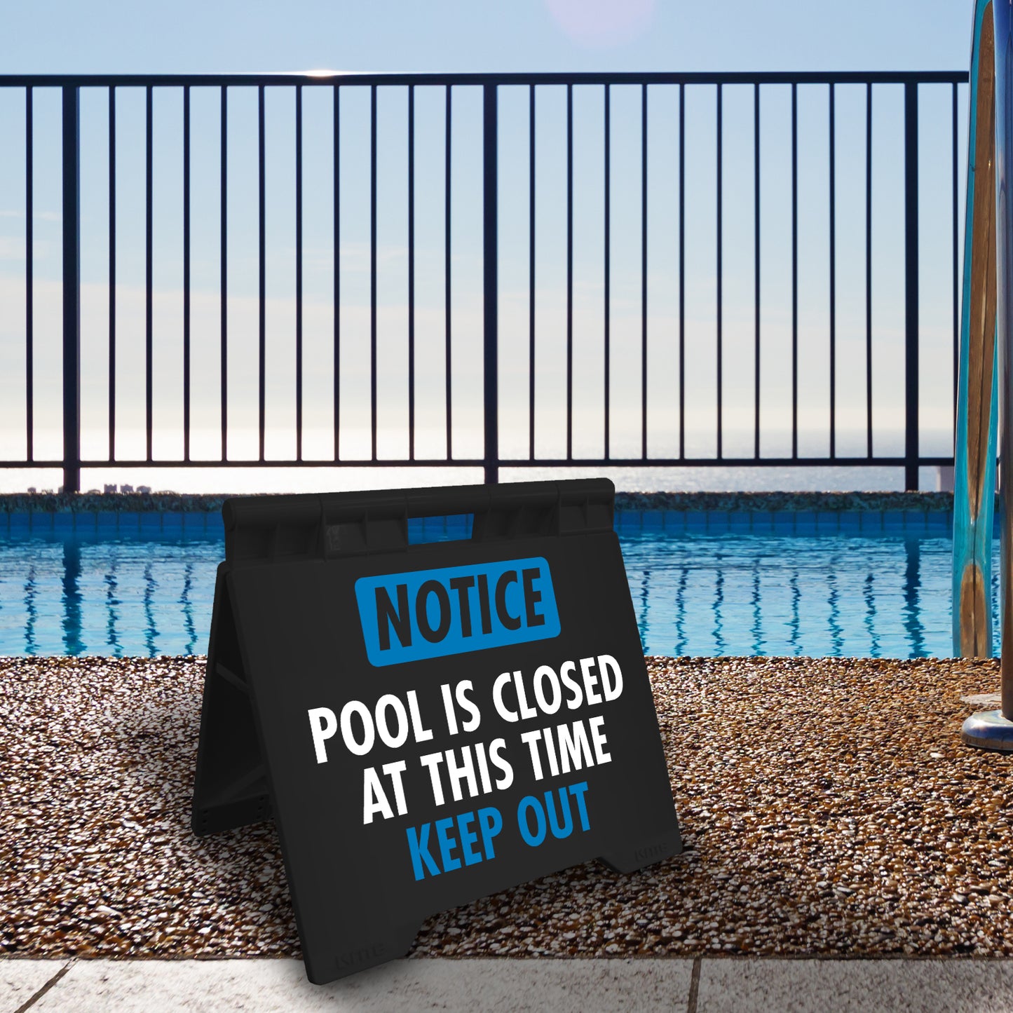 Notice Pool Is Closed At This Time Keep Out - Evarite A-Frame Sign