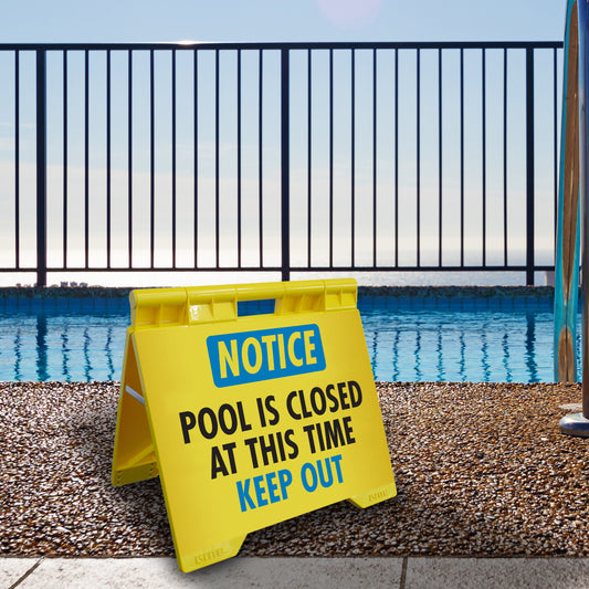 Notice Pool Is Closed At This Time Keep Out - Evarite A-Frame Sign