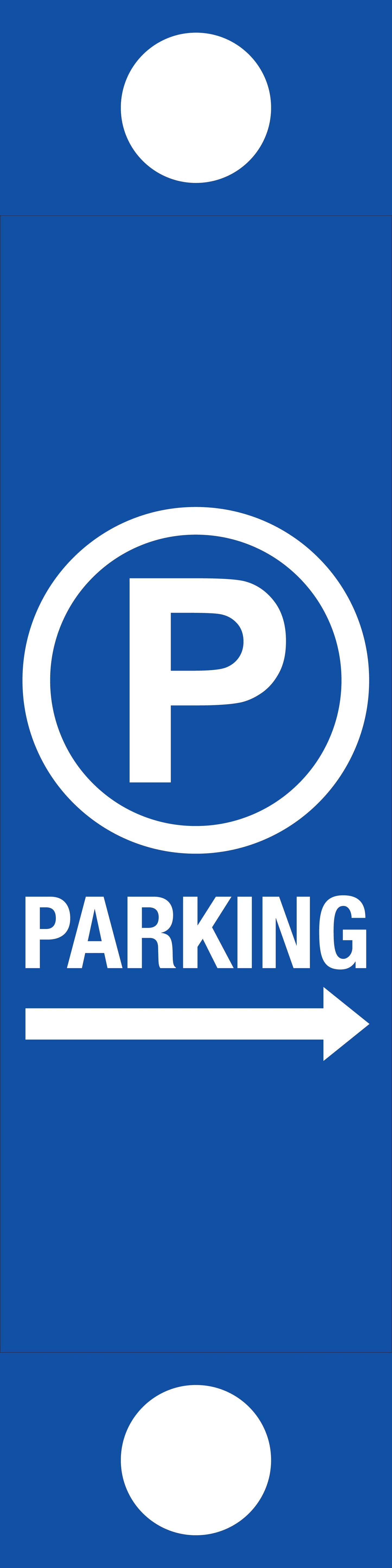 Parking Blue Right Arrow - Corflute Bollard Traffic Signs