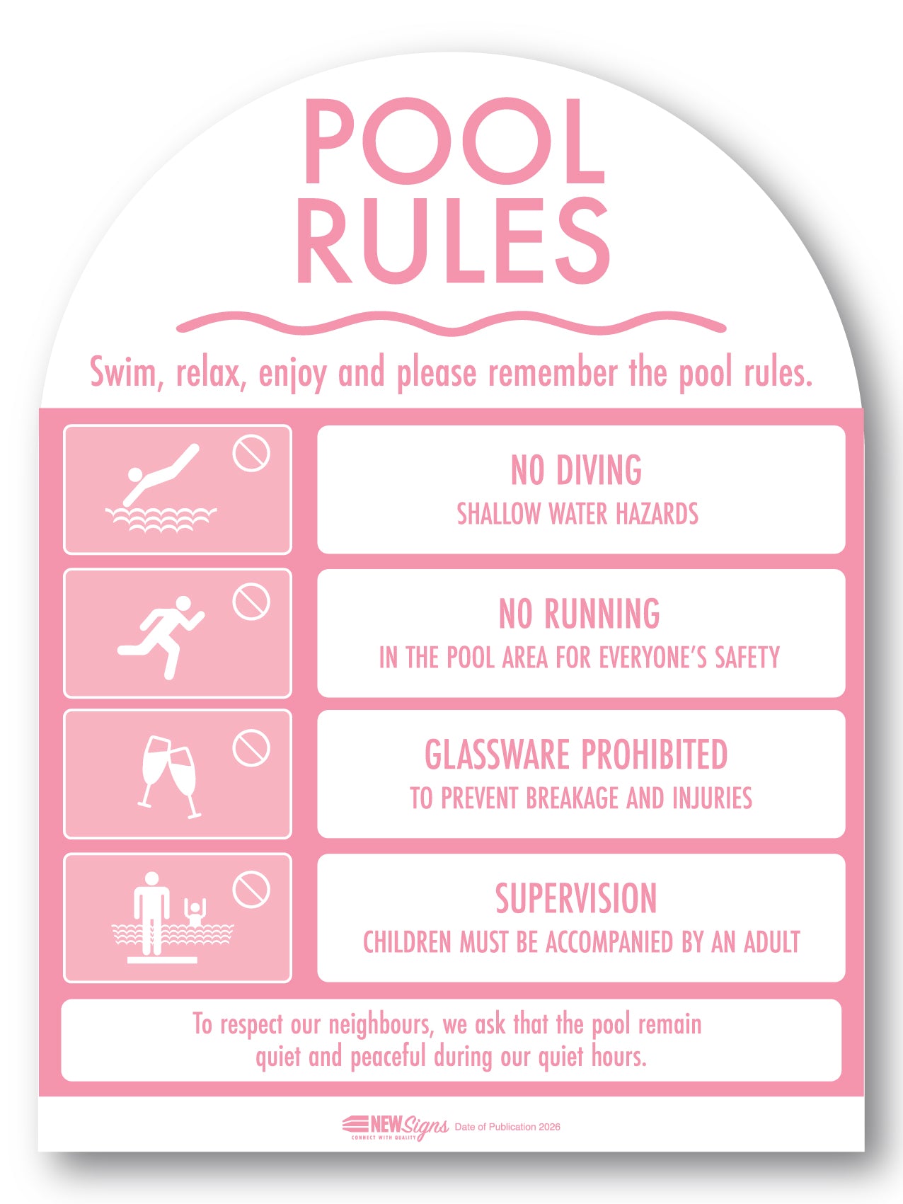 Pool Rules Sign Arch Candy