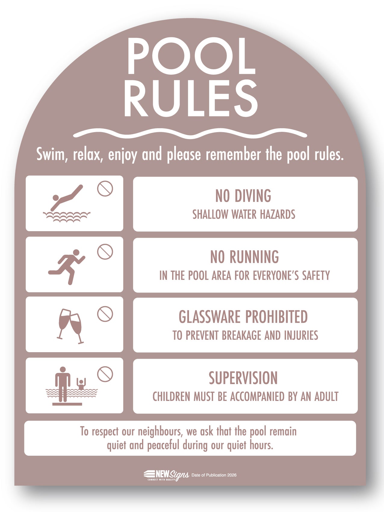 Pool Rules Sign Arch Fawn Background