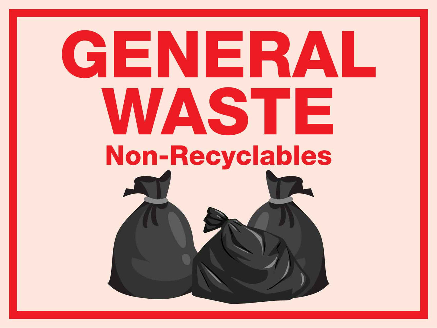 Premium General Waste Large Bin Sticker