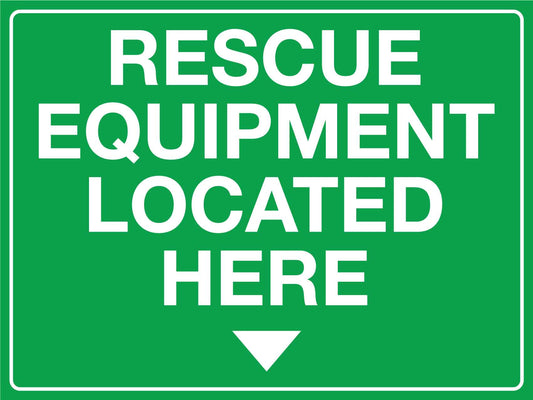 Rescue Equipment Located Here Sign