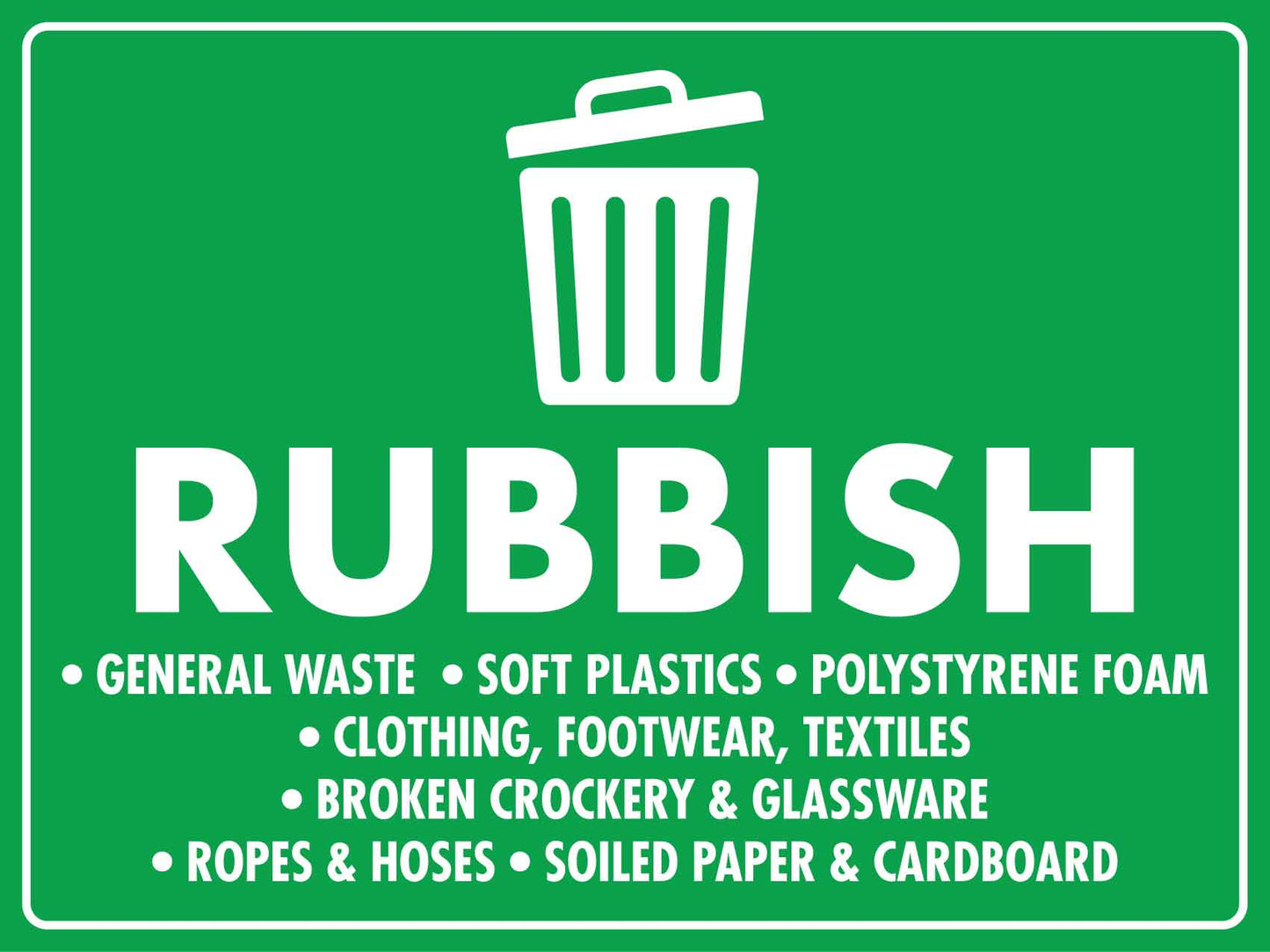 Rubbish General Waste Soft Plastics Large Bin Sticker