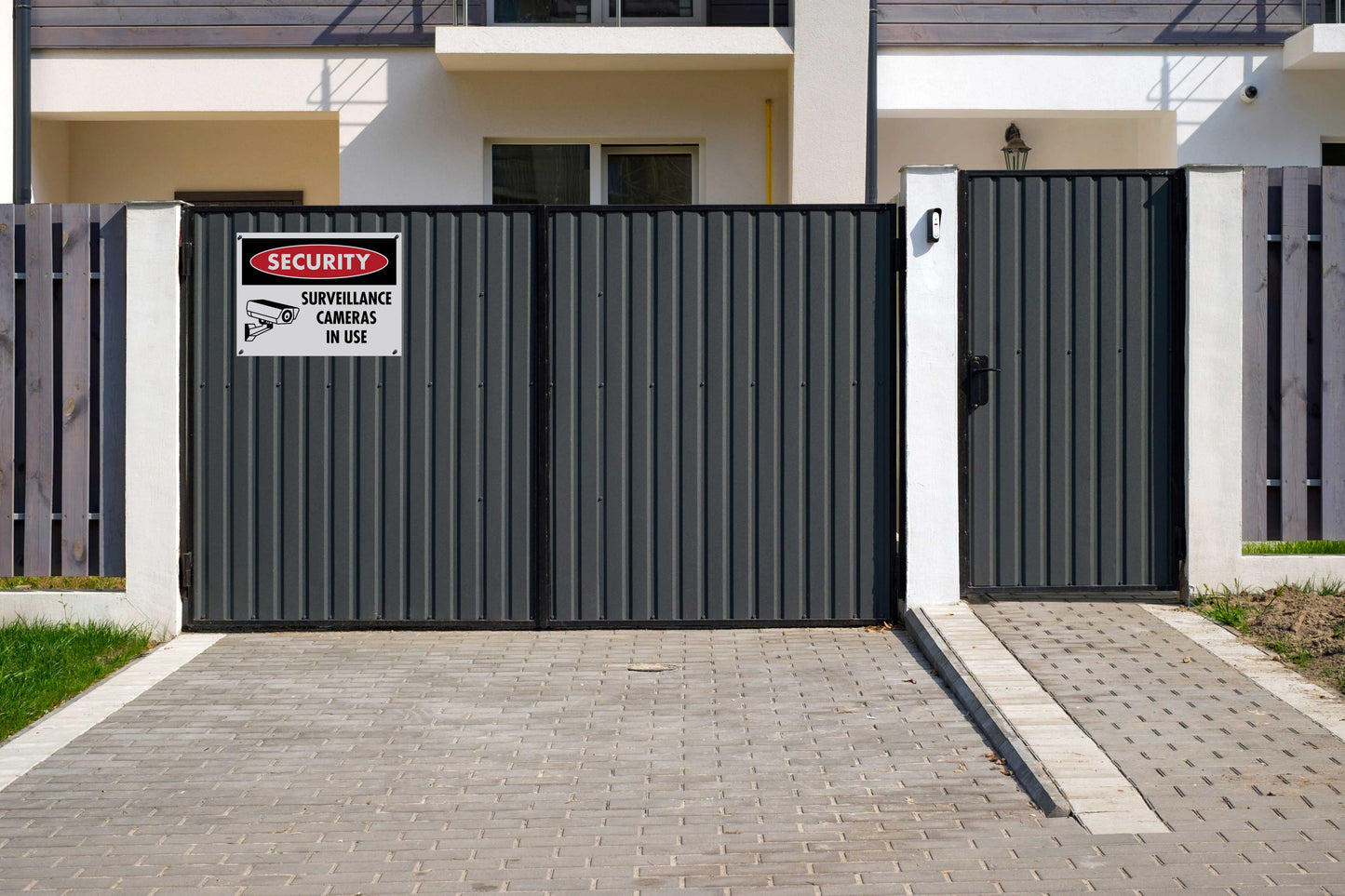 Security Surveillance Cameras In Use Sign