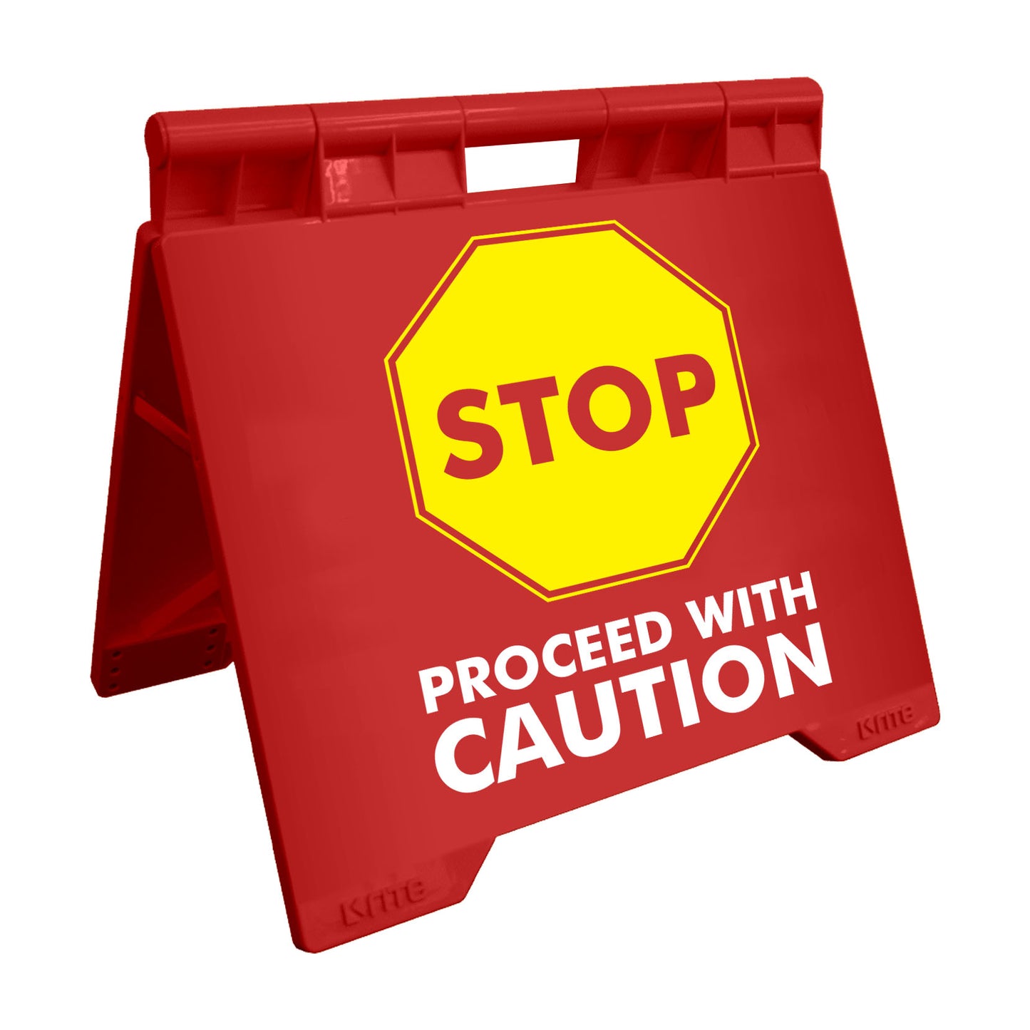 Stop Proceed With Caution - Evarite A-Frame Sign