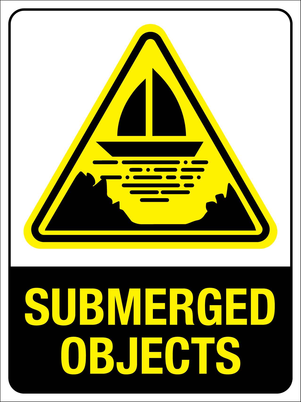 Submerged Objects Boat Sign