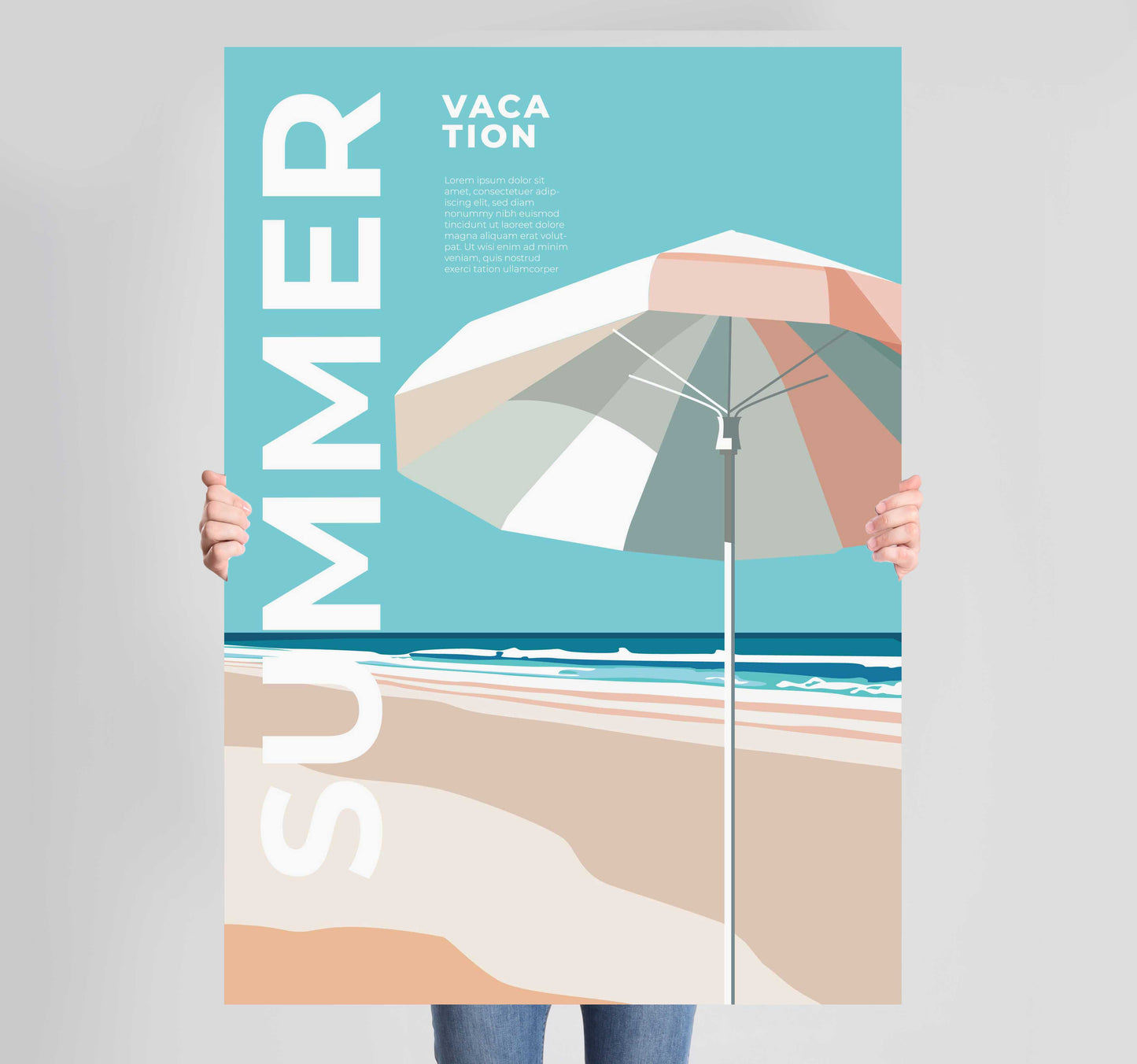 Summer Umbrella Poster Wall Art Prints