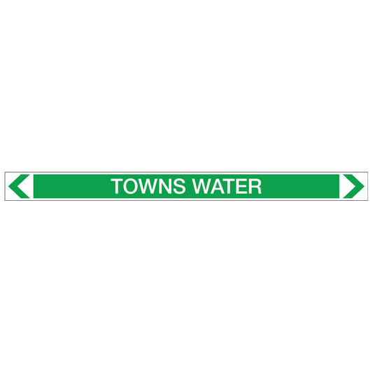 Water - Towns Water - Pipe Marker Sticker
