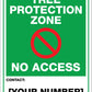 Tree Protection Zone No Access Custom Green Sign