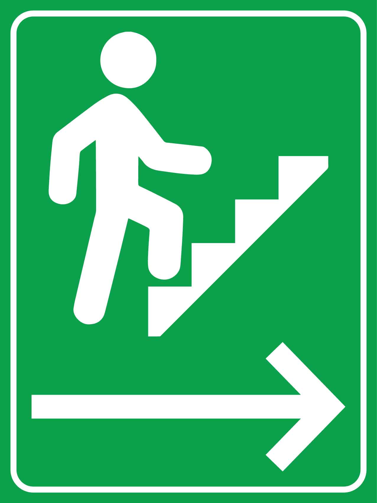 Up Stairs Right Arrow Sign